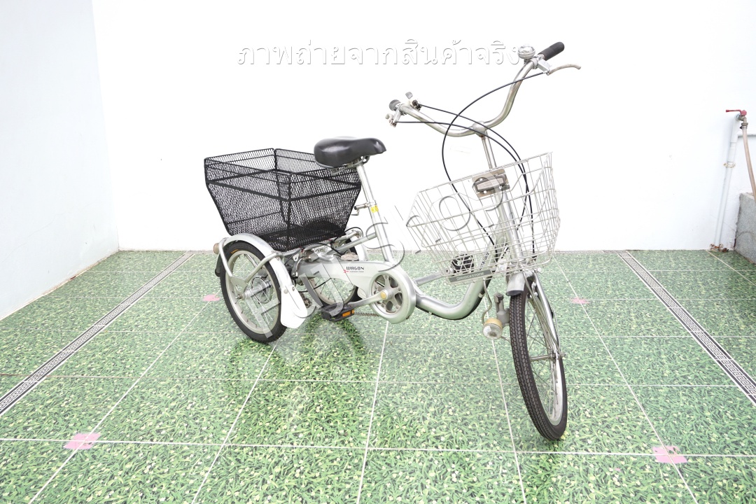 จักรยานสามล้อญี่ปุ่น - ล้อ 18/16 นิ้ว - มีเกียร์ - อลูมิเนียม - Bridgestone - สีเงิน [จักรยานมือสอง]