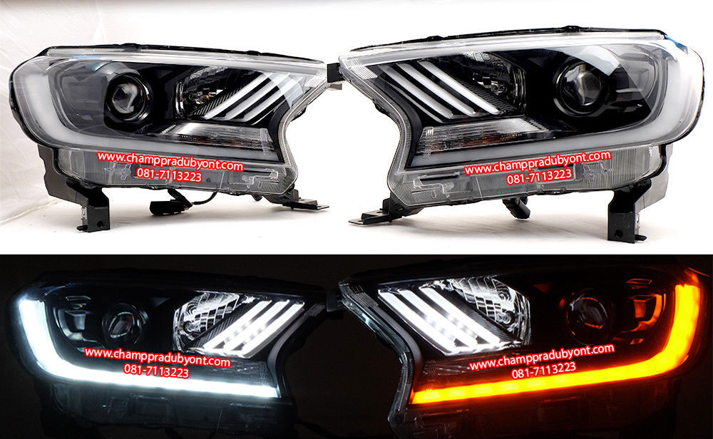 ไฟหน้าโปรเจคเตอร์ FORD RANGER 2015-2019 ทรง MUSTANG