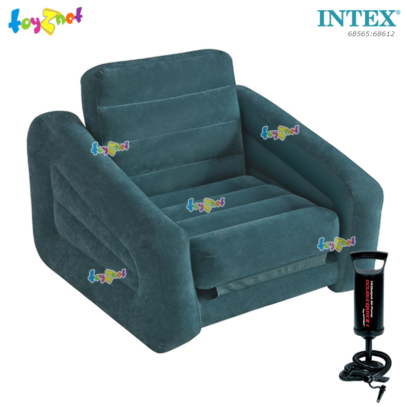Intex Pull-Out Chair 1.09x2.18x0.66 m Green no.68565 + DQI Air Pump