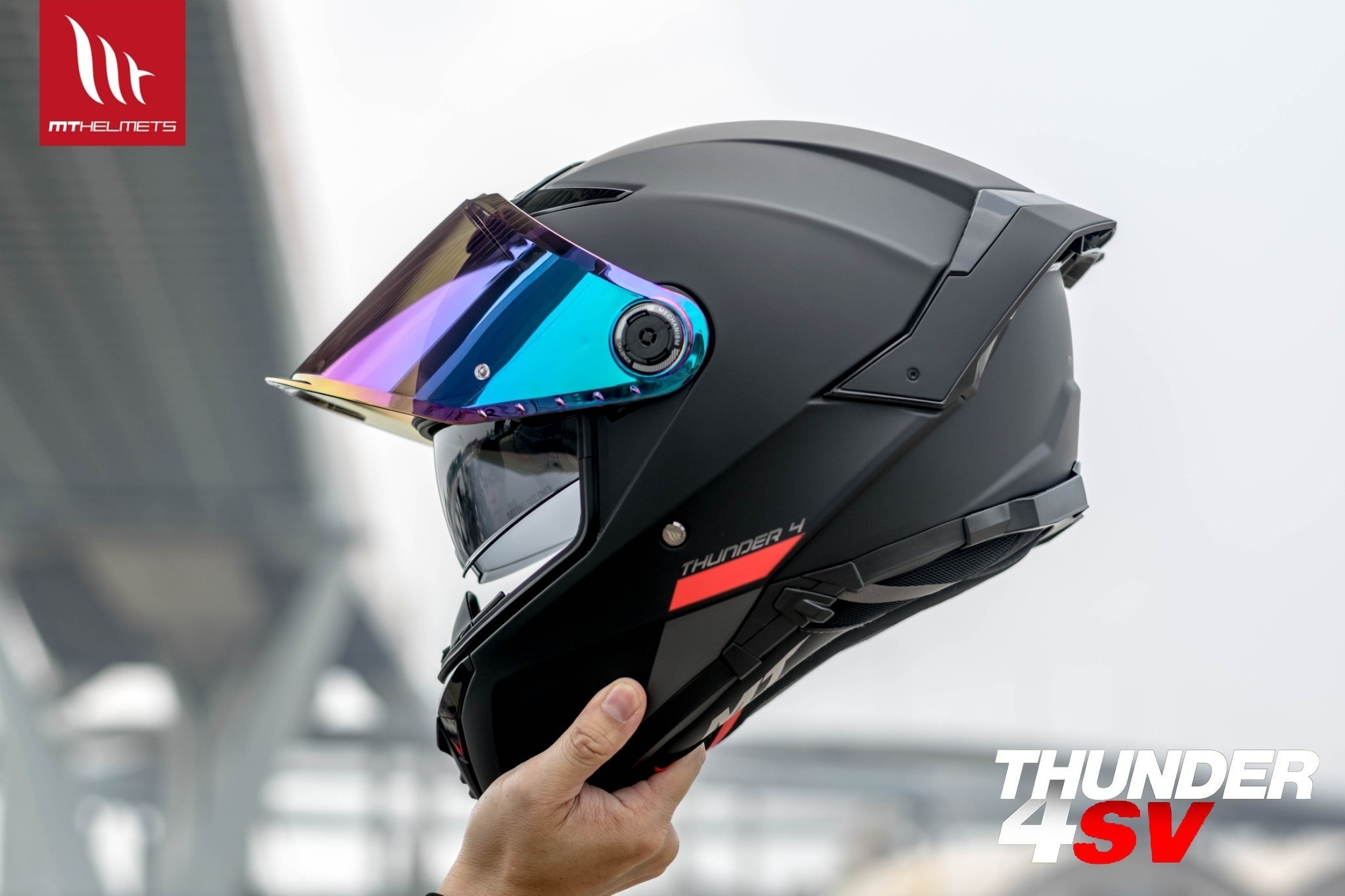 หมวกกันน็อค MT THUNDER 4 SV สีดำด้าน