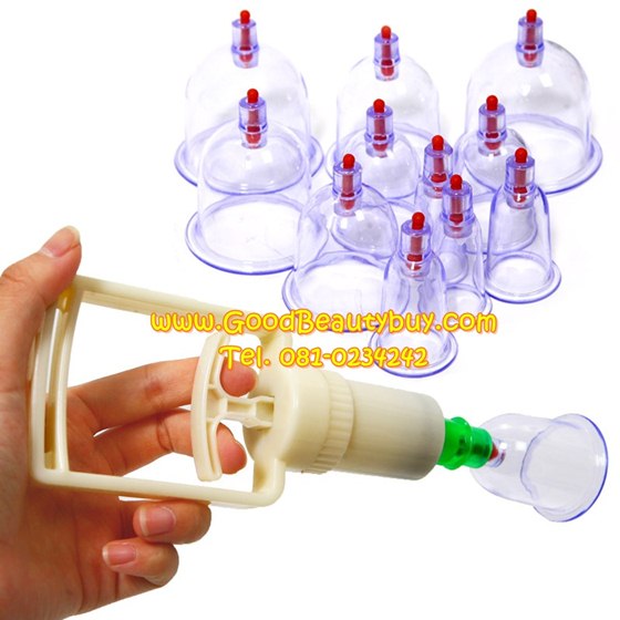ชุดครอบแก้วสุญญากาศ ถ้วยดูดสุญญากาศ Chinese suction cupping Kit (กระเป๋าหนัง 16pcs)