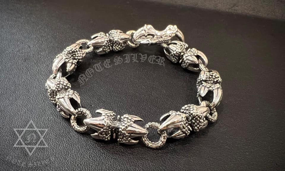 สร้อยข้อมือกรงเล็บ ตัวล็อตทีบาร์ Sterling Silver 925 NSBL2986