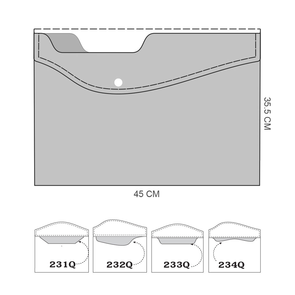 ซองกระดุม A4 แนวนอน Double Layer Pocket