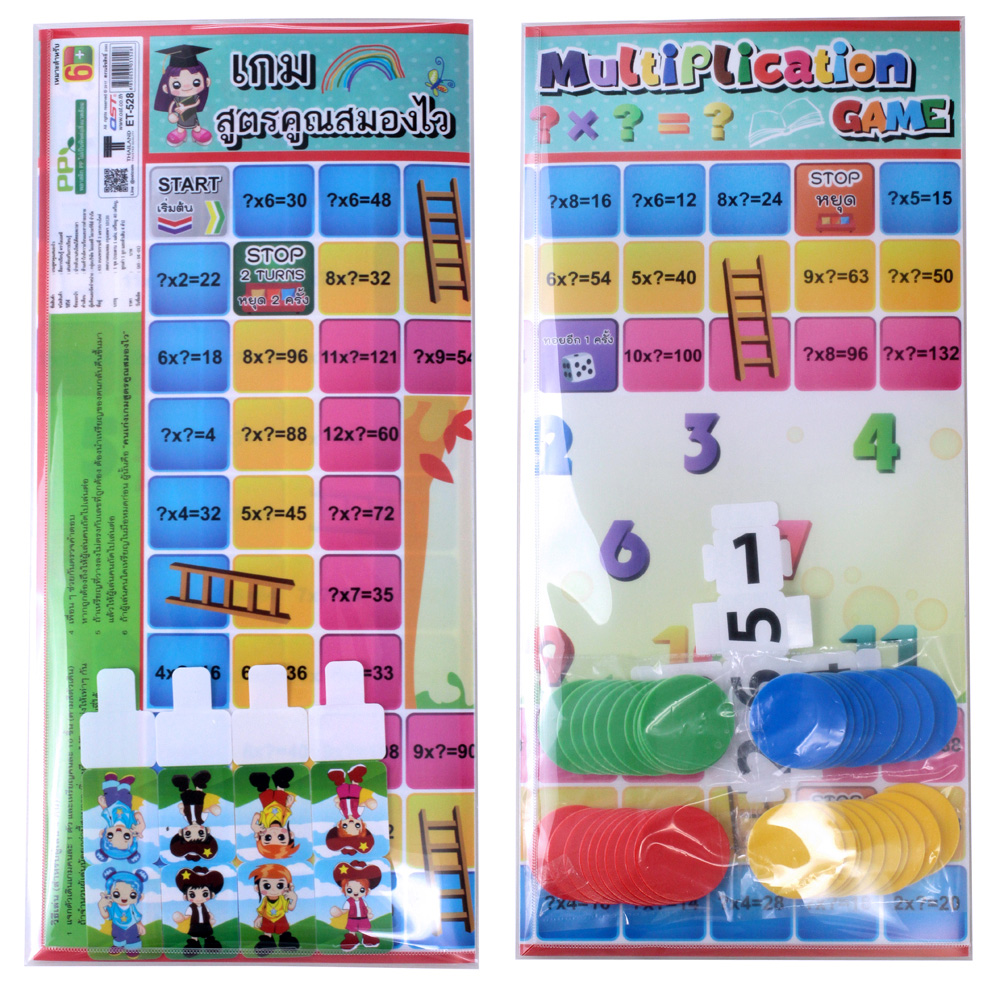 กล่องบรรจุเกมการศึกษาเก่งคณิต สูตรคูณสมองไว ET-528