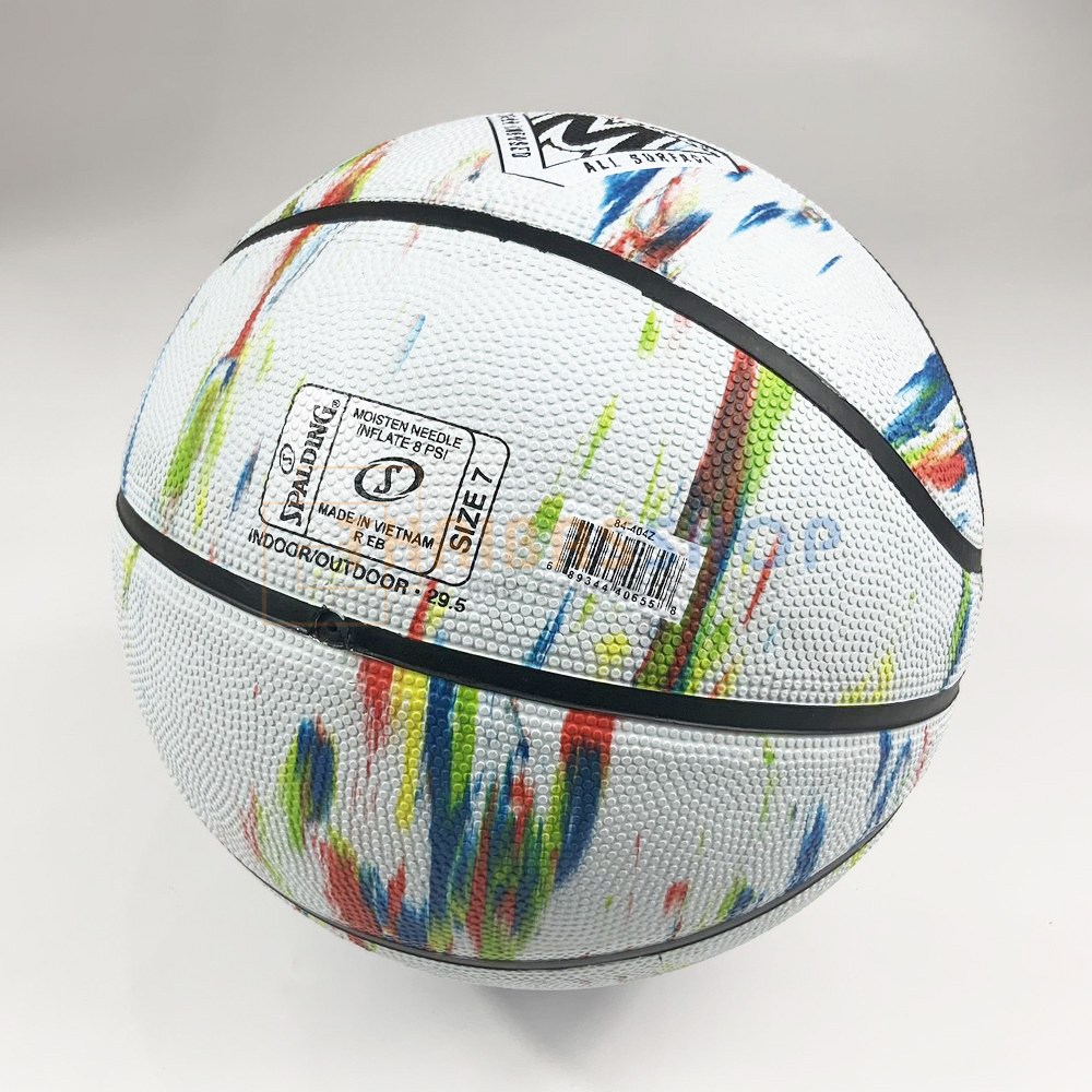 (ของแท้ 100%) บาสเกตบอล ลูกบาส Spalding Marble Series (Black/White Rainbow) บาสเกตบอลยาง เบอร์7