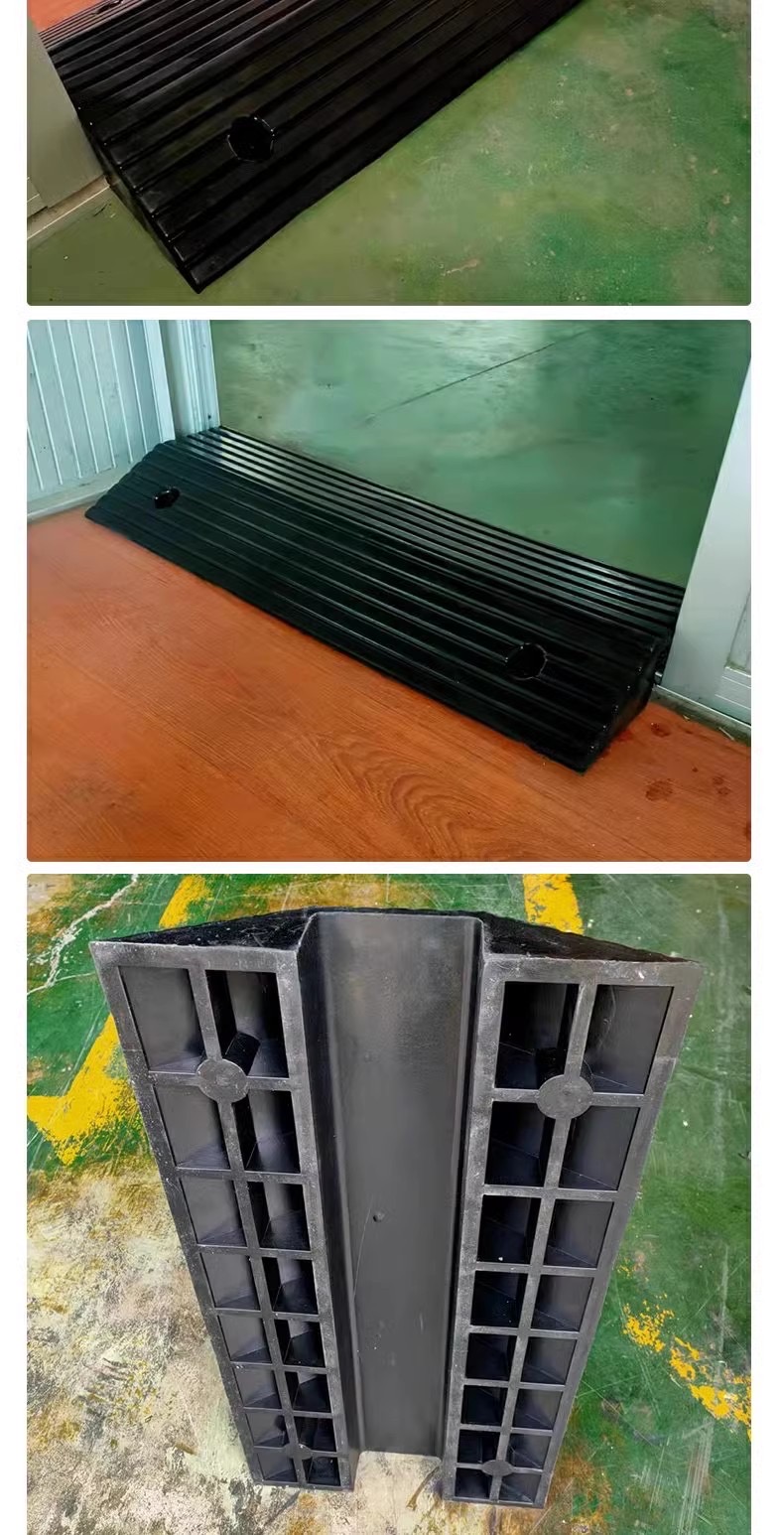 ทางลาดยางครอบท่อ ครอบสายไฟ ข้ามธรณีประตู สูง 10ซม. กว้าง 50ซม. ยาว 80 ซม.(ด้าน) นน.14kg.ขนาดช่อง 12x8cm รับนน.สูงสุด1ตัน.- Rubber Wire Cover Ramp 10x50x80 cm 7 kg สำเนา