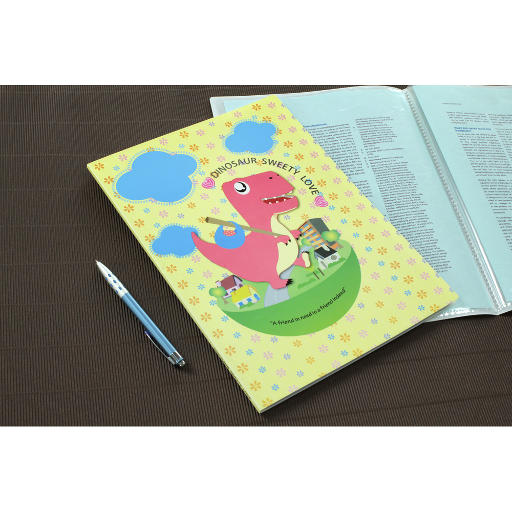 แฟ้มแคตตาล็อก A4 ปกลายไดโนเสาร์