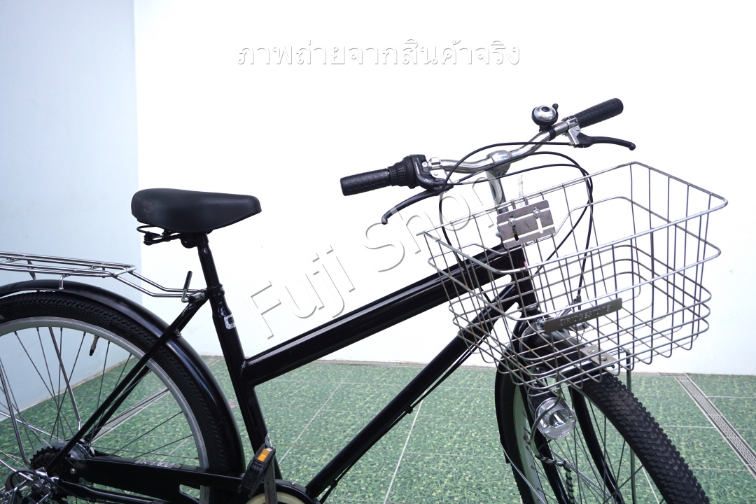 จักรยานแม่บ้านล้อโต ญี่ปุ่น - ล้อ 29x2.1 - เกียร์ 6 สปีด - ไฟหน้าอัตโนมัติ - Gakuchari - สีดำ [จักรยานมือสอง]