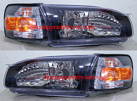 ไฟหน้าเพชร TOYOTA AE110-AE111 95-97 ดำ พร้อมมุมดำ