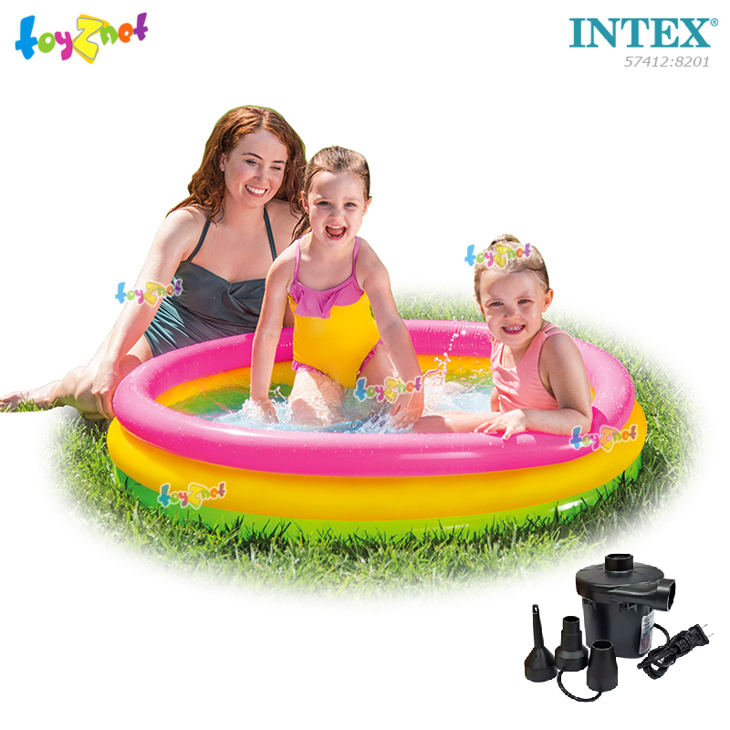 Intex Sunset Glow Pool 45in (1.14x0.25 m) no.57412 + Elec. Air Pump