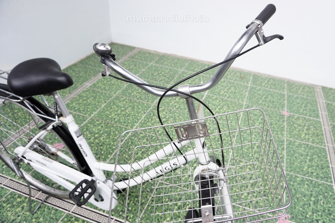 จักรยานแม่บ้านญี่ปุ่น - ล้อ 27 นิ้ว - ไม่มีเกียร์ - ไฟหน้าอัตโนมัติ - Maruishi - สีขาว [จักรยานมือสอง]