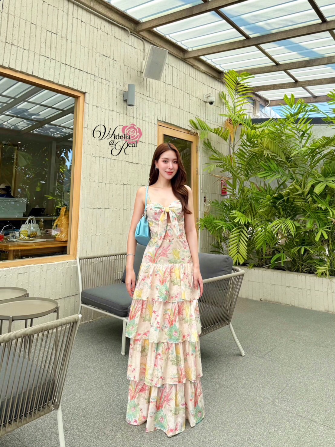 Korea Maxi dress แม็กซี่เดรสสายเดี่ยว ตัวยาว