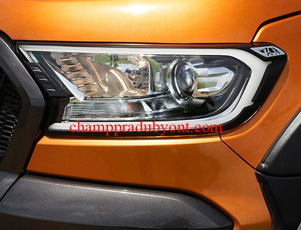 ครอบไฟหน้า FORD RANGER 2015-2017 ดำ FITT มีไฟ