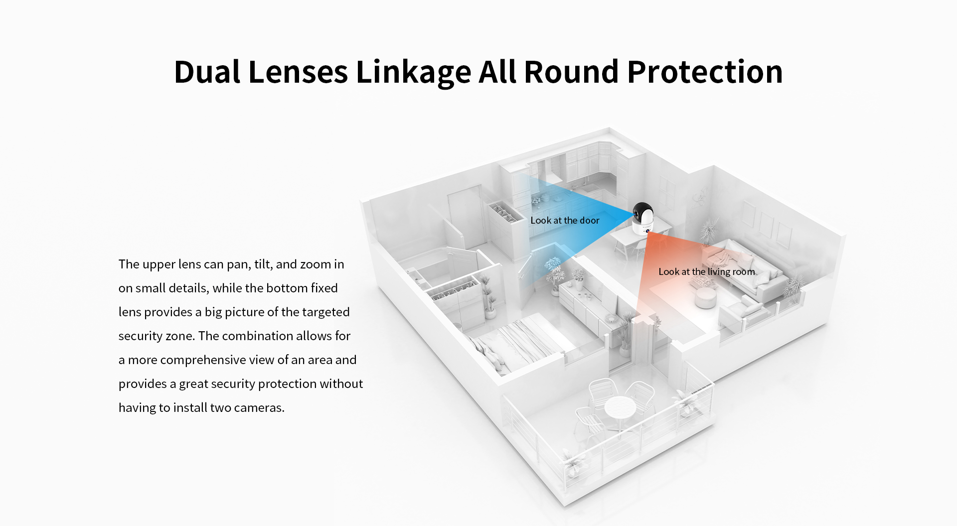 Vstarcam CS996DR กล้องวงจรปิดระบบ IP WIFI 2 MP กล้องเลนส์คู่ (Dual Len) Smart Color Night Vision มีไมค์และลำโพงในตัว BY BILLIONAIRE SECURETECH CS996DR