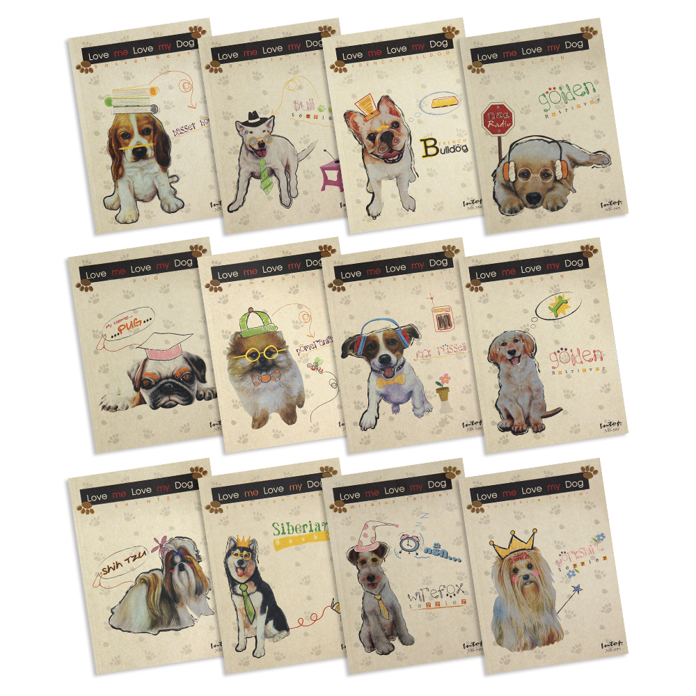 สมุดเขียน B5 ปกกระดาษคราฟท์สีน้ำตาล ลาย Love Me Love My Dog