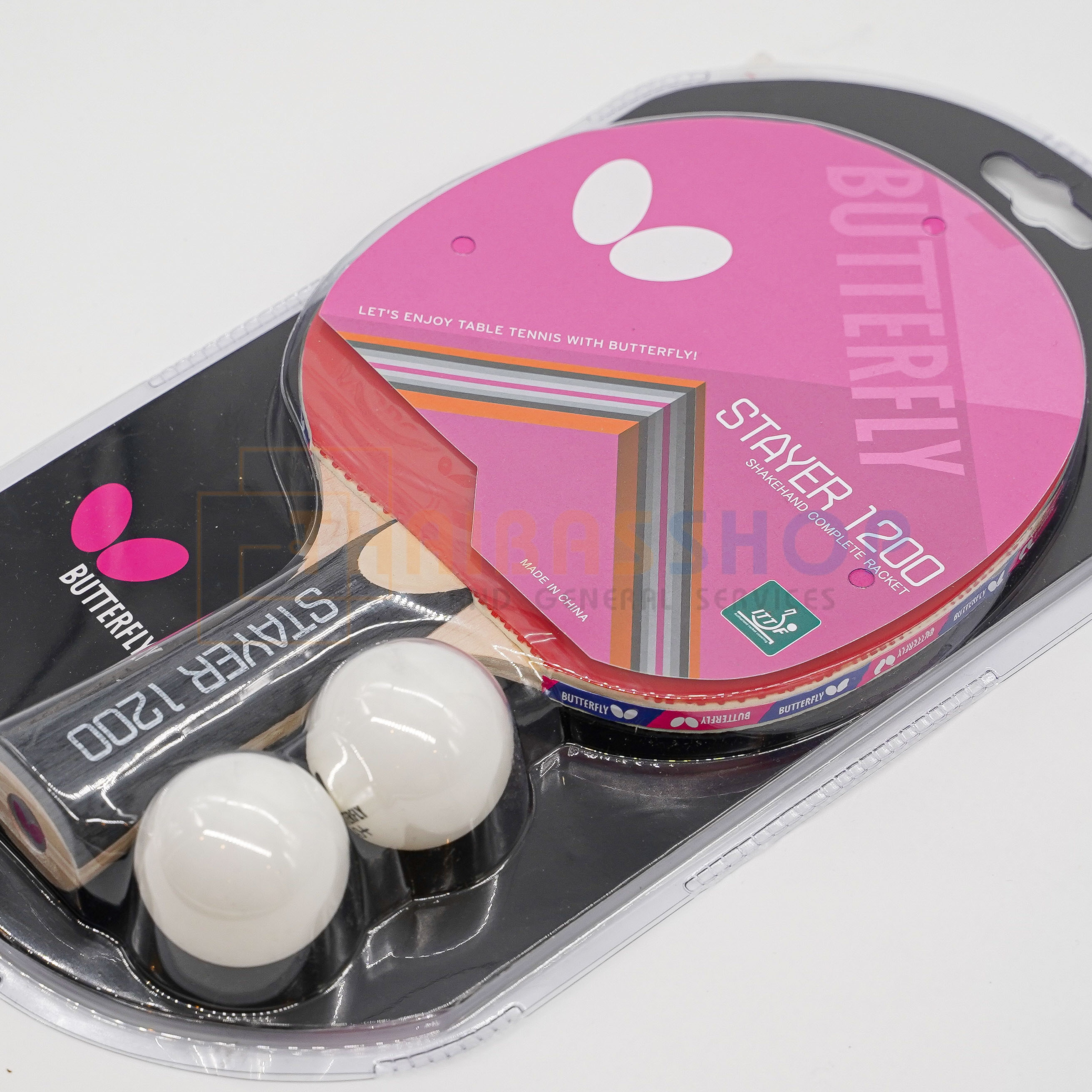(ของแท้ 100%) Butterfly ไม้ปิงปอง รุ่น Stayer 1200 Butterfly Tabletennis แถมลูกปิงปอง butterfly