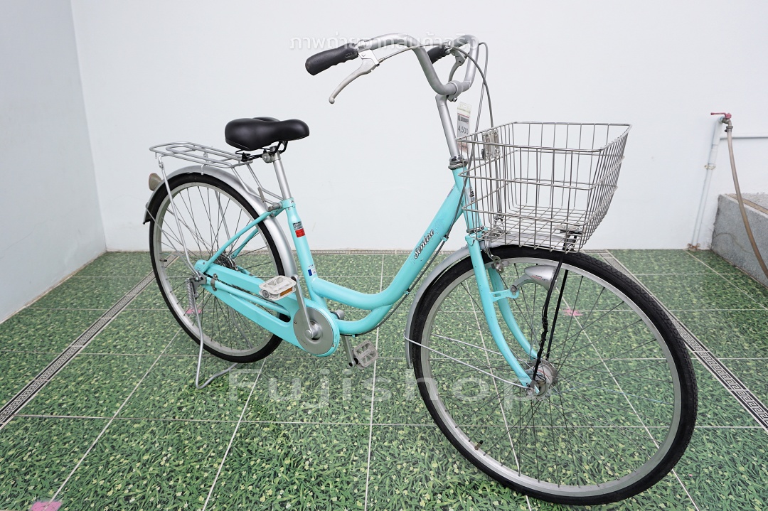 จักรยานแม่บ้านญี่ปุ่น - ล้อ 26 นิ้ว - ไม่มีเกียร์ - ไฟหน้าอัตโนมัติ - Sentire - สีฟ้า [จักรยานมือสอง]