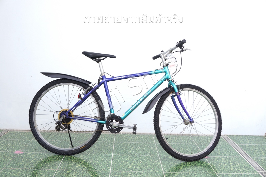 จักรยานเสือภูเขาญี่ปุ่น- ล้อ 26 นิ้ว - มีเกียร์ - โครโมลี่ - Bridgestone - สีเขียว [จักรยานมือสอง]