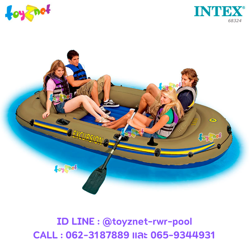 Intex Excursion 4 Boat Set w/Air Pump & Alum. Oars no.68324