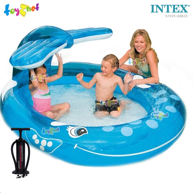 Intex Whale Spray Pool 2.08x1.63x0.99 m No.57435 + Double Quick III Hand Pump