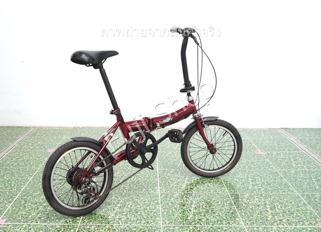 จักรยานพับได้ญี่ปุ่น - ล้อ 16 นิ้ว - มีเกียร์ - Mini Cooper - สีแดง [จักรยานมือสอง]