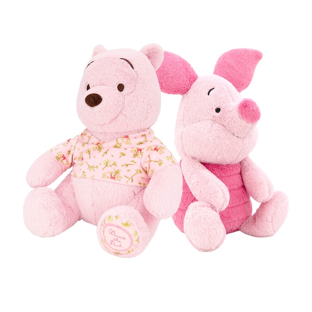 Disney ลิขสิทธิ์แท้ ของขวัญ ตุ๊กตา หมีพูห์ พิกเล็ท รุ่น Pink Flora Valentine / Pooh & Piglet : Winnie The Pooh Doll Toy