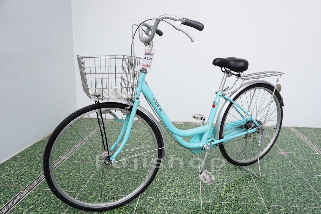 จักรยานแม่บ้านญี่ปุ่น - ล้อ 26 นิ้ว - ไม่มีเกียร์ - ไฟหน้าอัตโนมัติ - Sentire - สีฟ้า [จักรยานมือสอง]