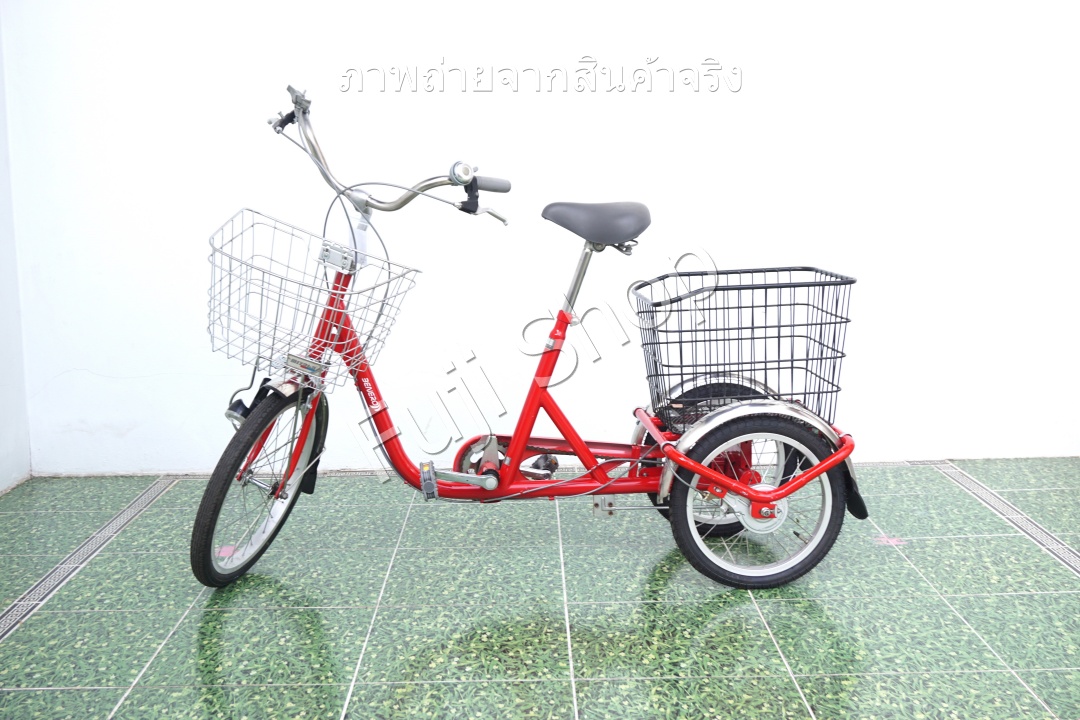 จักรยานสามล้อญี่ปุ่น - ล้อ 20/16 นิ้ว - ไม่มีเกียร์ - Beneroll - สีแดง [จักรยานมือสอง]