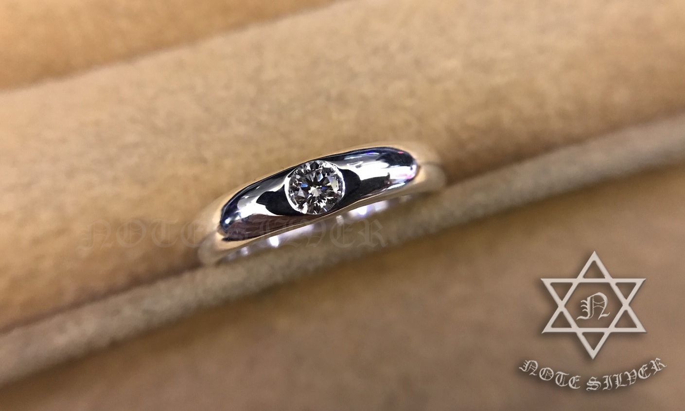 แหวนเพชร เม็ดเดี่ยว เพชรแท้ ขนาด 15 ตัง Diamond with Sterling Silver 925 NSRG1405
