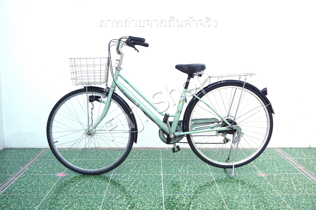 จักรยานแม่บ้านญี่ปุ่น - ล้อ 27 นิ้ว - มีเกียร์ - สีเขียว [จักรยานมือสอง]