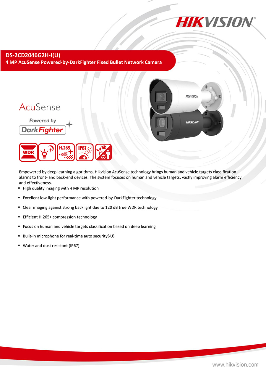 HIKVISION DS-2CD2046G2H-I (2.8/4 mm.) กล้องวงจรปิด IP CAMERA 4MP Acusense Darkfighter BY BILLIONAIRE SECURETECH DS-2CD2046G2H-I