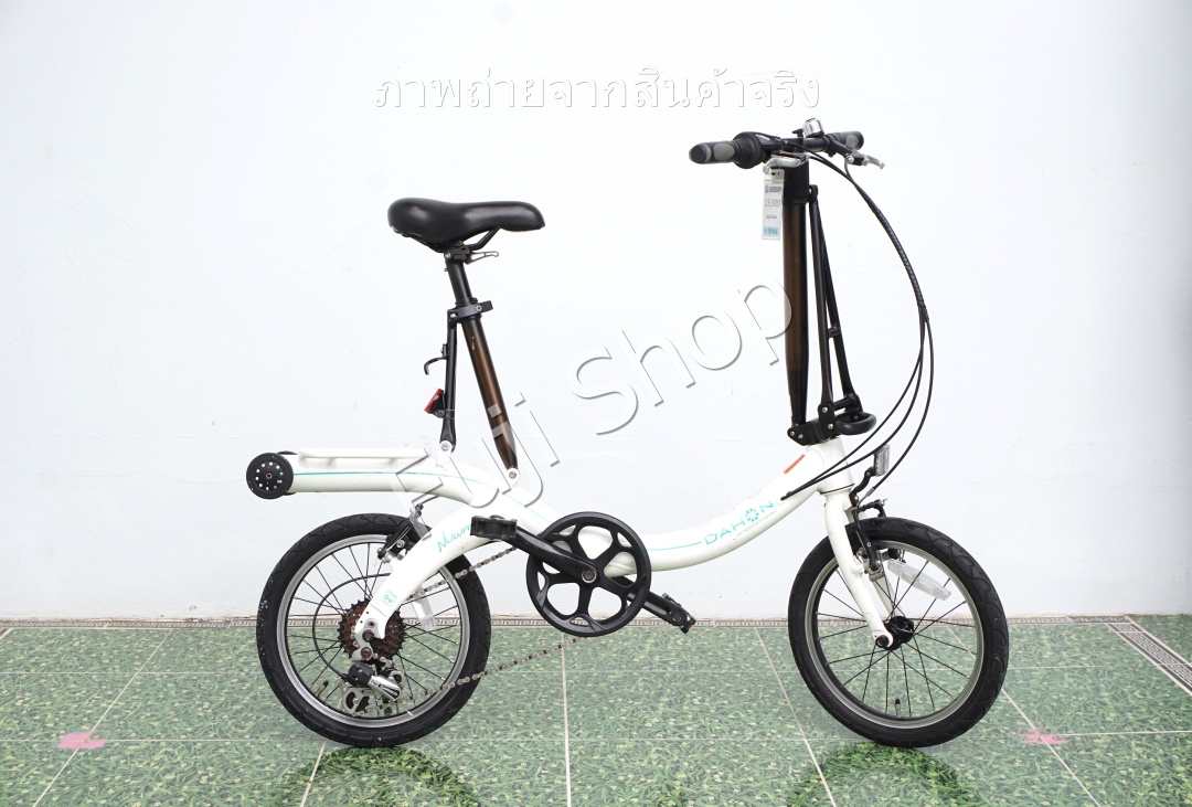 จักรยานพับได้ญี่ปุ่น - ล้อ 16 นิ้ว - มีเกียร์ - อลูมิเนียม - Dahon Nuwave D6 - สีขาว [จักรยานมือสอง]