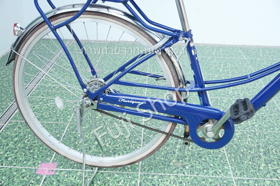จักรยานแม่บ้านญี่ปุ่น - ล้อ 26 นิ้ว - ไม่มีเกียร์ - ไฟหน้าอัตโนมัติ - สีน้ำเงิน [จักรยานมือสอง]