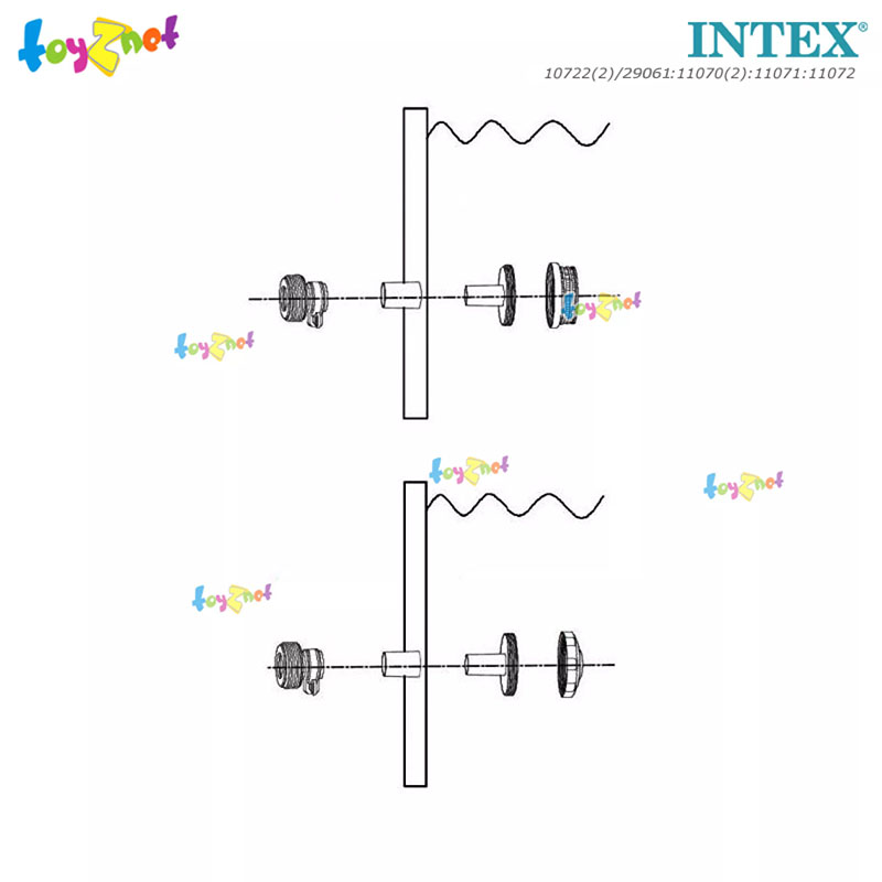 Intex ส่งฟรี ชุดหัวต่อสำหรับสระ Intex เข้ากับเครื่องกรองระบบทราย/ระบบน้ำเกลือ-ทราย (คละสี) รุ่น 10722(2)/29061:11070(2):11071:11072