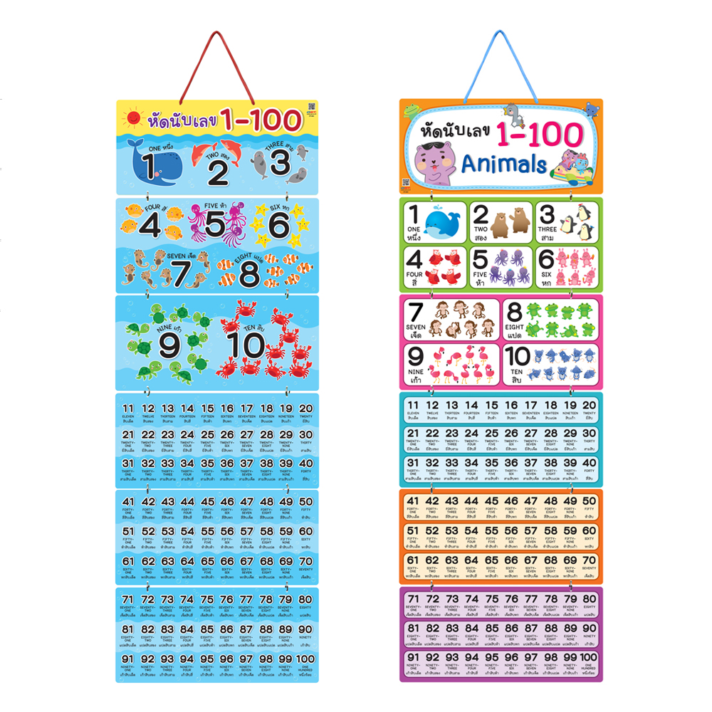 Hanging Display Flashcards Counting Numbers 1-100