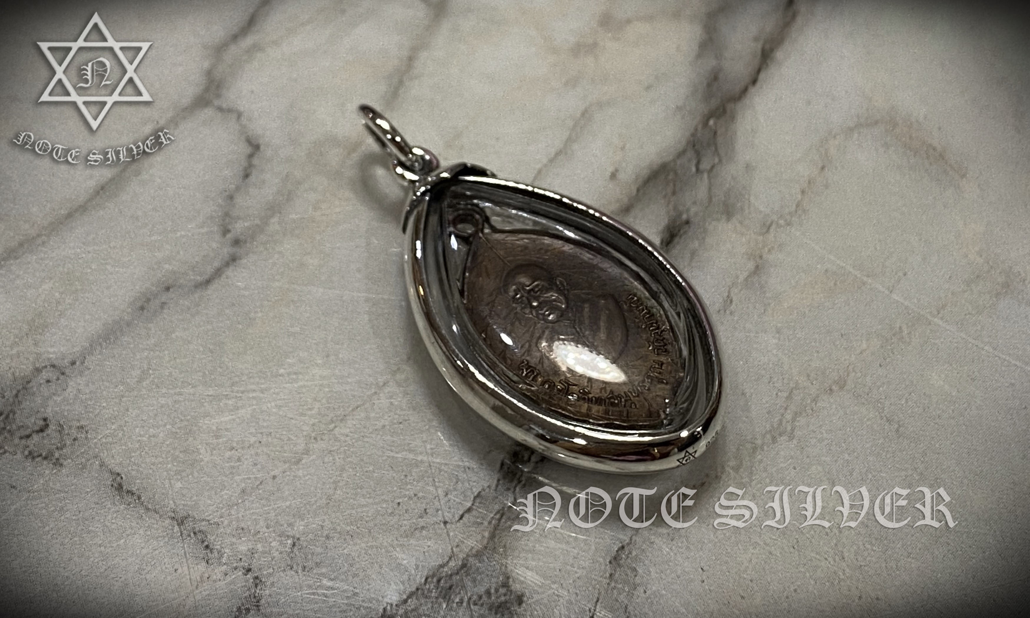 เลี่ยมผ่าหวาย กรอบเงินแท้ Sterling Silver 925 NSSV2681