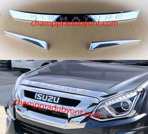 คิ้วฝากระโปรงหน้าโครเมี่ยม ISUZU MU-X 2017-2018 FITT