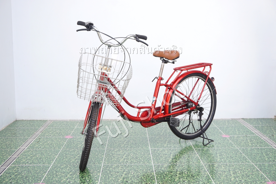 จักรยานแม่บ้านญี่ปุ่น - ล้อหน้า 22 / หลัง 26 นิ้ว - เกียร์ดุม 3 สปีด - สีแดง [จักรยานมือสอง]