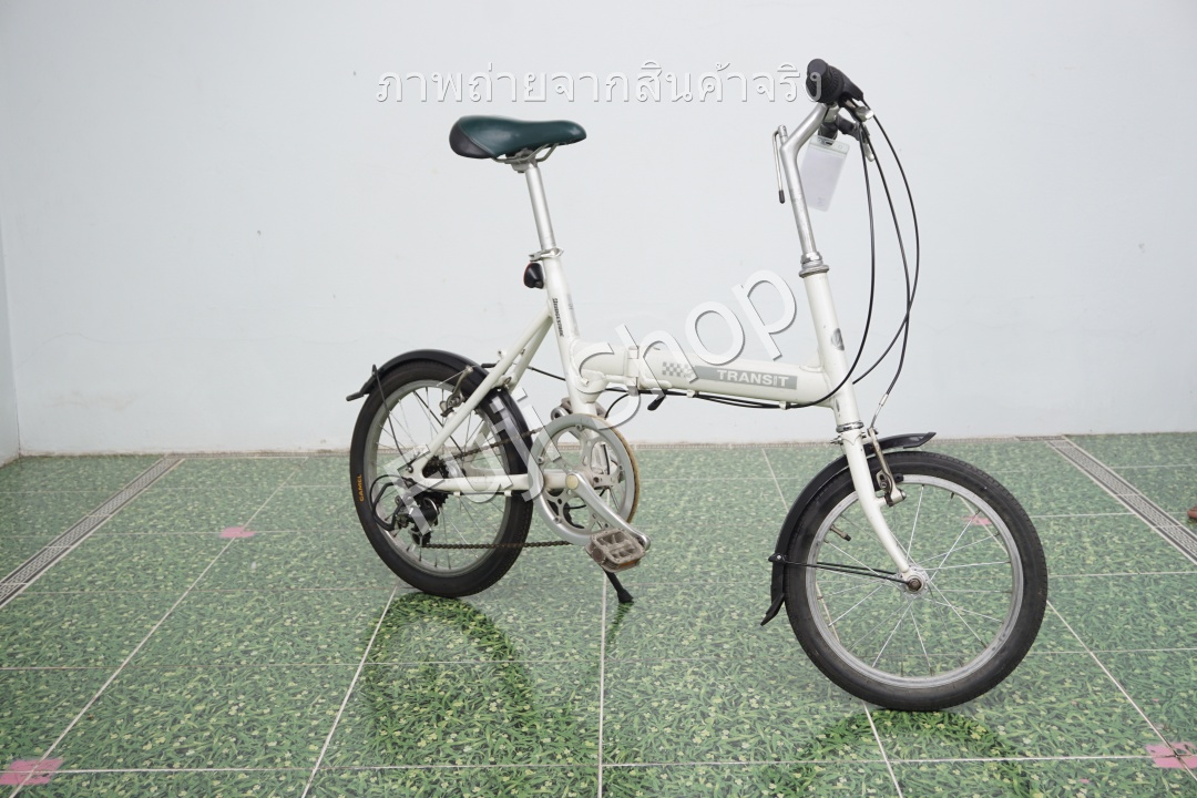 จักรยานพับได้ญี่ปุ่น - ล้อ 16/18 นิ้ว - มีเกียร์- อลูมิเนียม - Bridgestone Transit Light - สีขาว [จักรยานมือสอง]