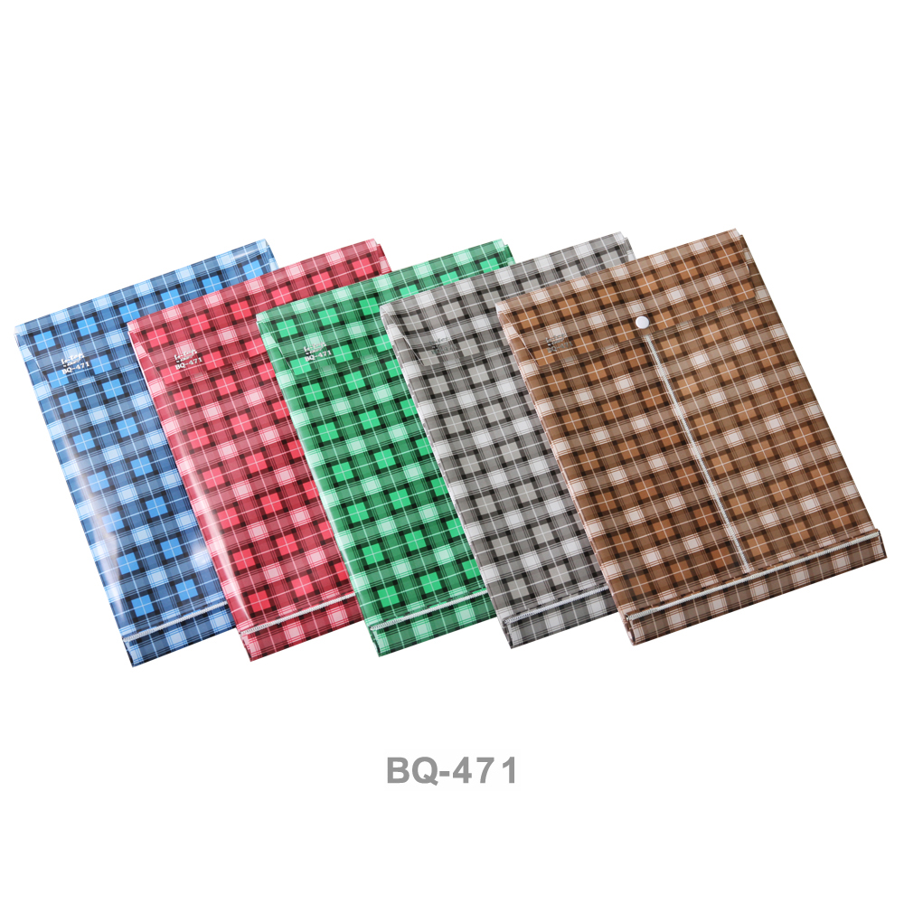 ซองกระดุม A4 ขยายข้าง ลายสก็อต BQ-471