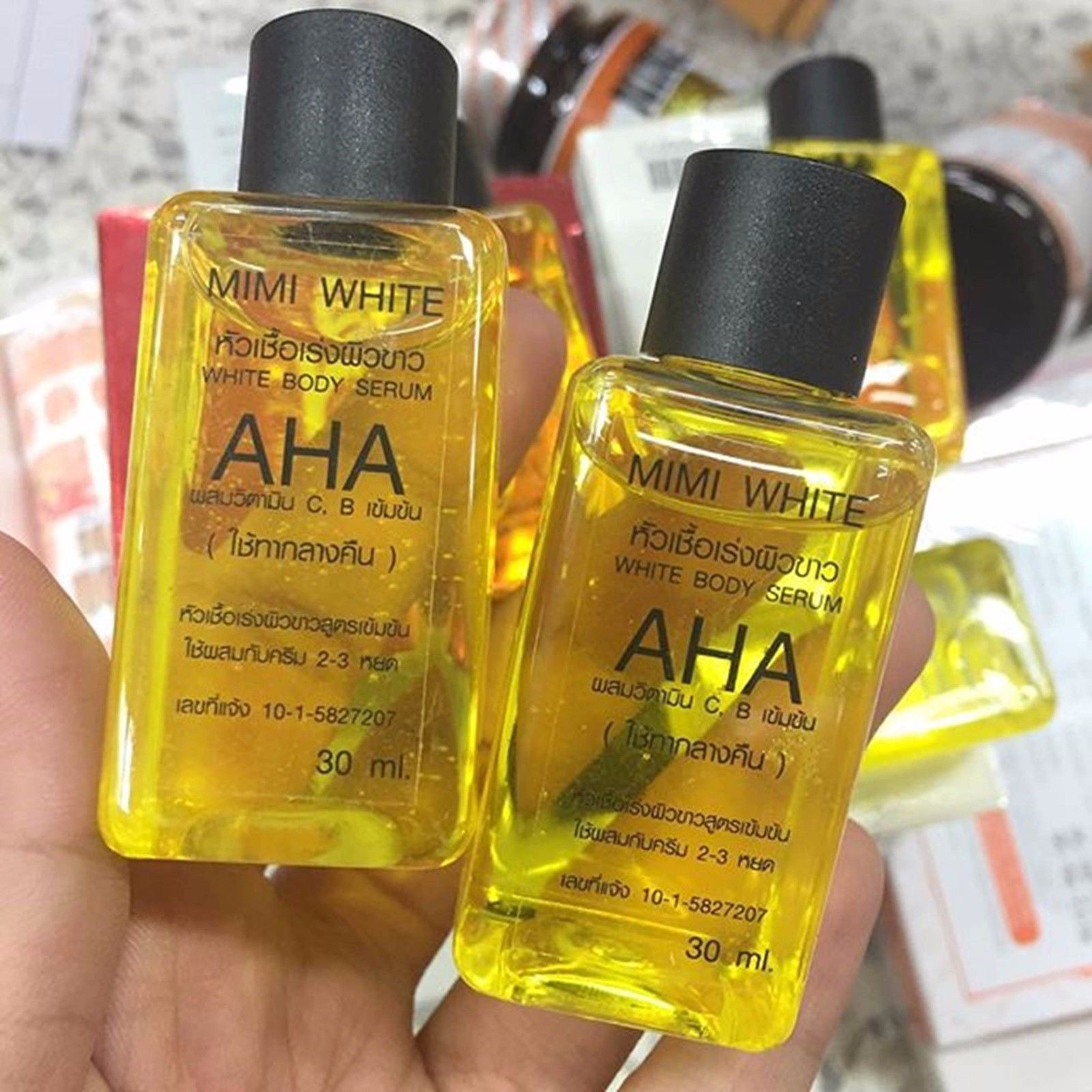 MIMI WHITE AHA หัวเชื้อเร่งผิวขาว 30ml.