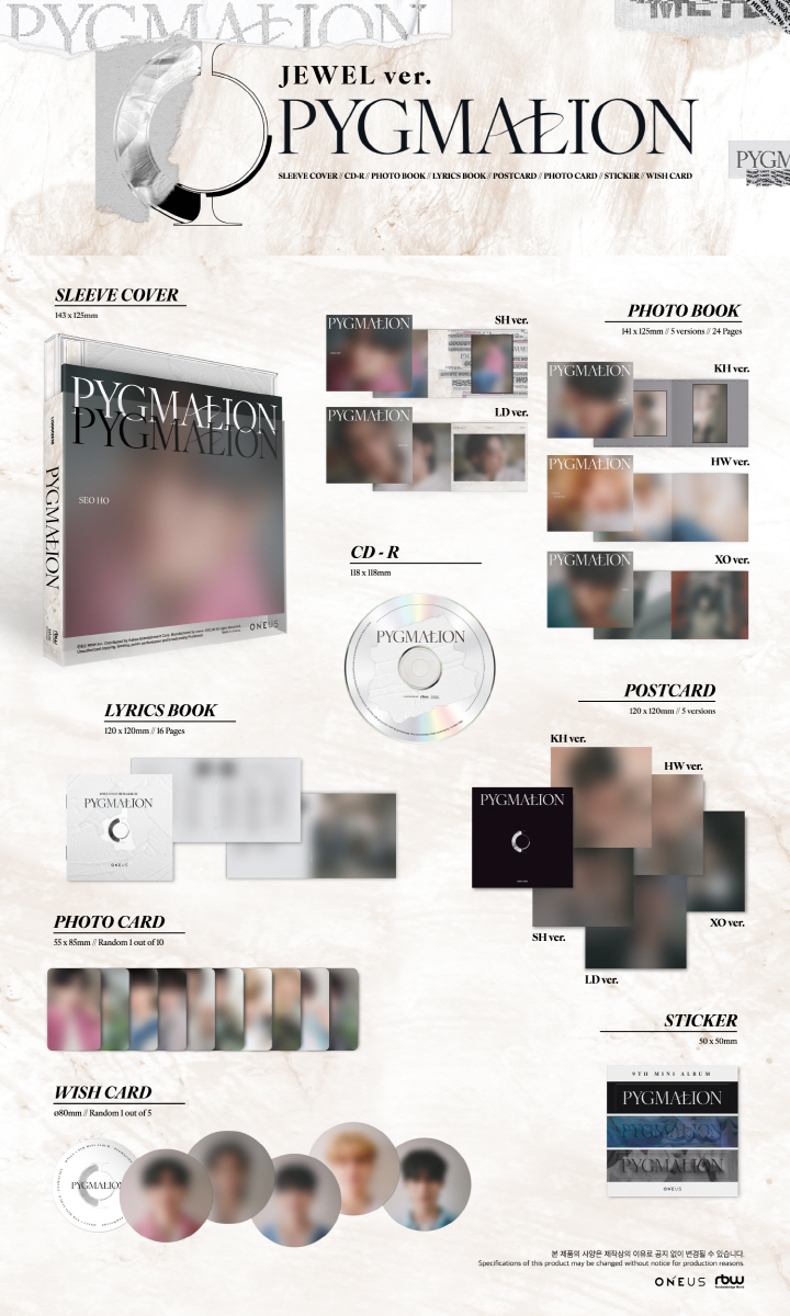 [PRE-ORDER] ONEUS - 9th Mini Album "PYGMALION" (JEWEL ver.)