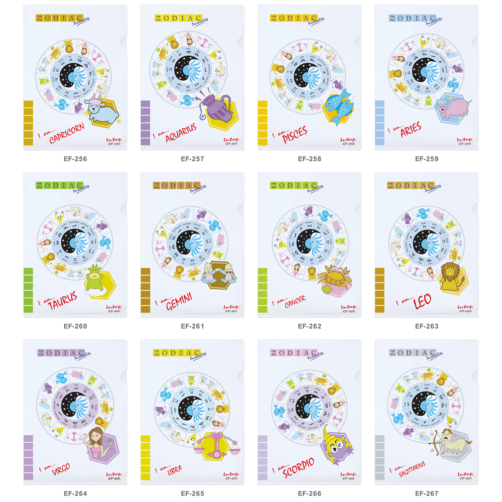 แฟ้มซอง A4 พิมพ์ลาย Zodiac EF-256-EF-267