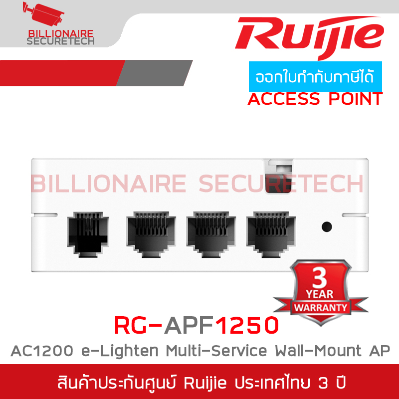 RUIJIE RG-APF1250 , AC1200 e-Lighten Multi-Service Wall-Mount Access Point BY BILLIONAIRE SECURETECH RG-APF1250