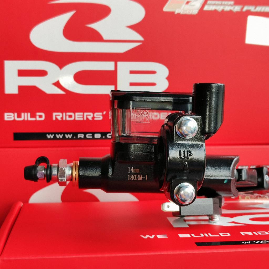 ปั้ม RCB E3+ ลูกสูบ 14mm. ซ้าย/ขวา ⭐อัพเกรด ก้านปรับระดับได้มาพร้อมฝาแต่ง ⭐ ราคา 1350.-