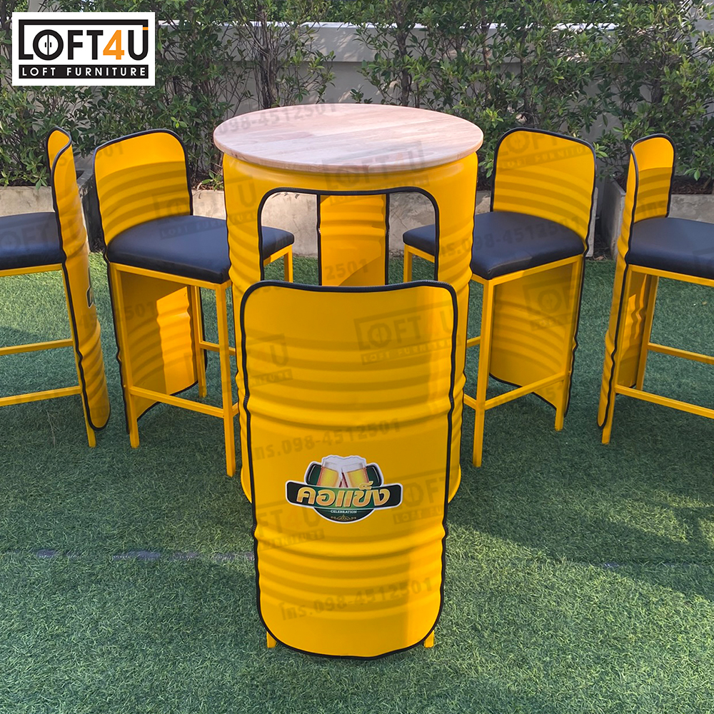 โต๊ะบาร์ คาเฟ่ : Bar table set : 3 seats