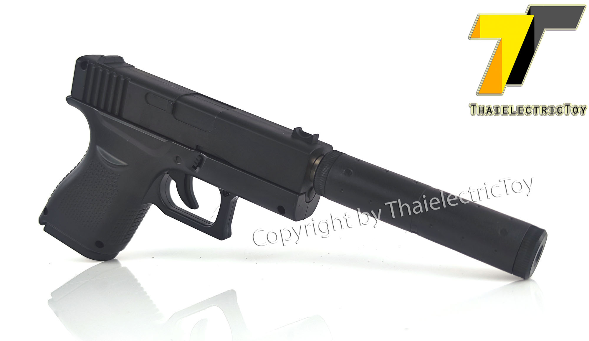 ปืนอัดลมเหล็ก Glock 43 ชักยิงทีล่ะนัด ลำกล้องยาว 6 นิ้ว หนัก 222 กรัม ใช้ลูกกระสุนพลาสติก 6 มิล