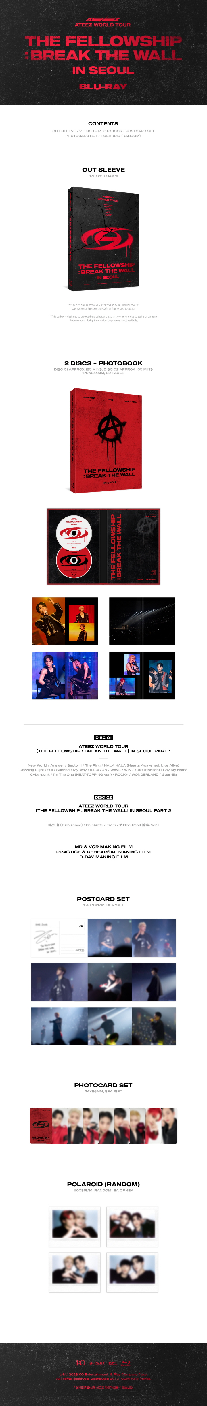 [PRE-ORDER] ATEEZ - WORLD TOUR "THE FELLOWSHIP : BREAK THE WALL" IN SEOUL (ฺBLU-RAY)