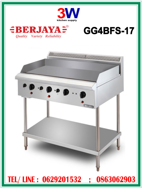 GG4BFS-17 BERJAYA STAINLESS STEEL GAS GRIDDLE เตาย่างสเต็ก หน้าเรียบ