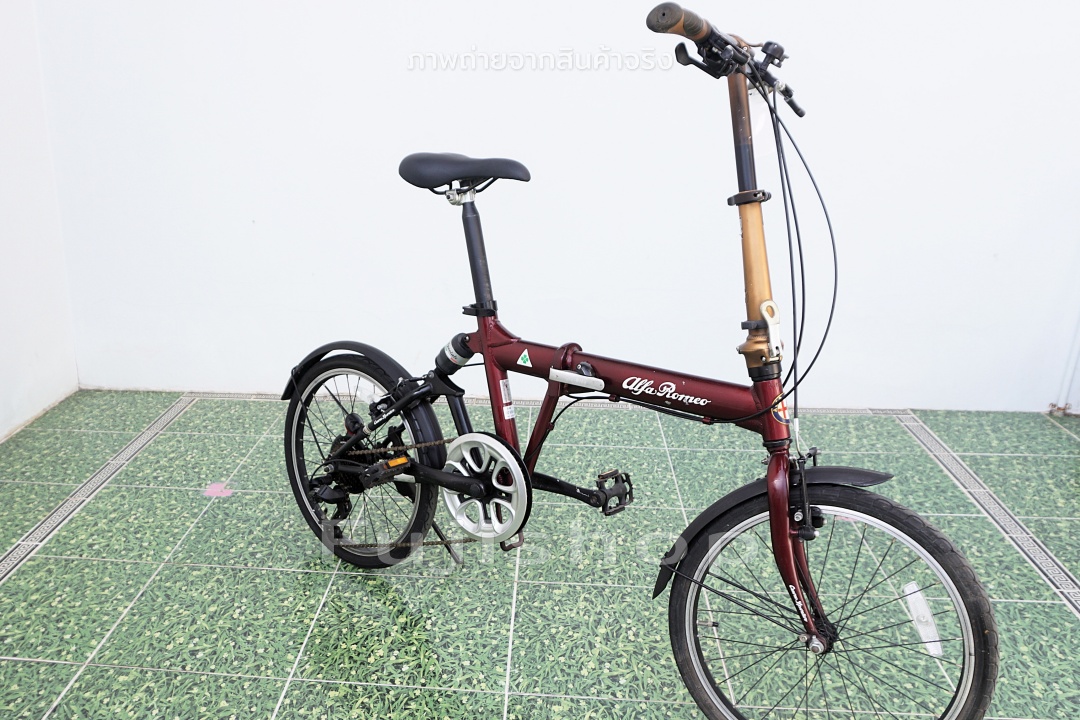 จักรยานพับได้ญี่ปุ่น - ล้อ 20 นิ้ว - เกียร์ 7 สปีด - อลูมิเนียม - โช๊คหลัง - Alpha Romeo - สีแดง [จักรยานมือสอง]